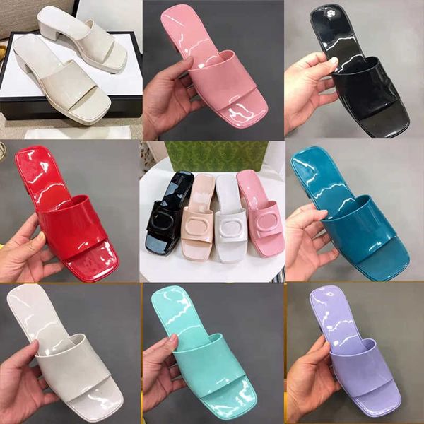 

women rubber slide sandal high heels sandals rubber transparent slide sandal platform slipper chunky shoes summer embossed flip flops with b, Black