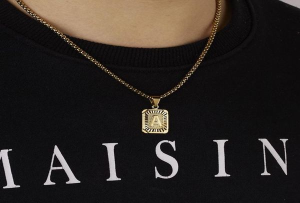 

chains name initial necklaces for women men gold filled letter card pendant couple neck chain hip hop necklace stainless steel jew1046653, Silver