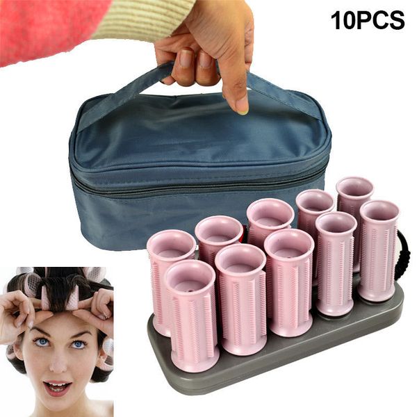 

hair rollers kualitas tinggi 10 buah set gulungan listrik tabung rambut dipanaskan rol keriting styling tongkat alat dengan kasus 230510