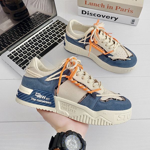 

men casual sneakers fashion platform sports shoes male comfortable vulcanized skateboard shoes zapatos de hombre, Black