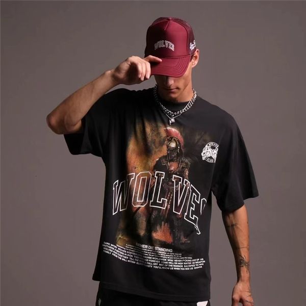 

men's t shirts darc kaus kebesaran olahraga agak mati berdiri dalam mode baru hitam hip hop pria 100 atasan cetak huruf katun 230509, White;black