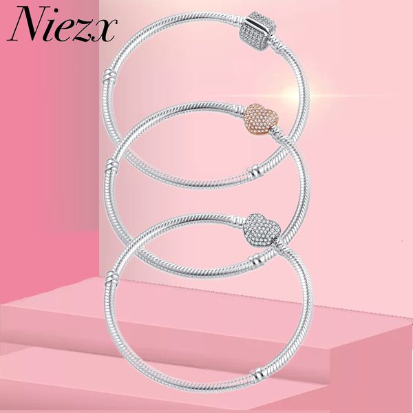

chain silver color snake chain fine bracelet fit charm blue zircon bracelets for women diy jewelry making gifts 230509, Black