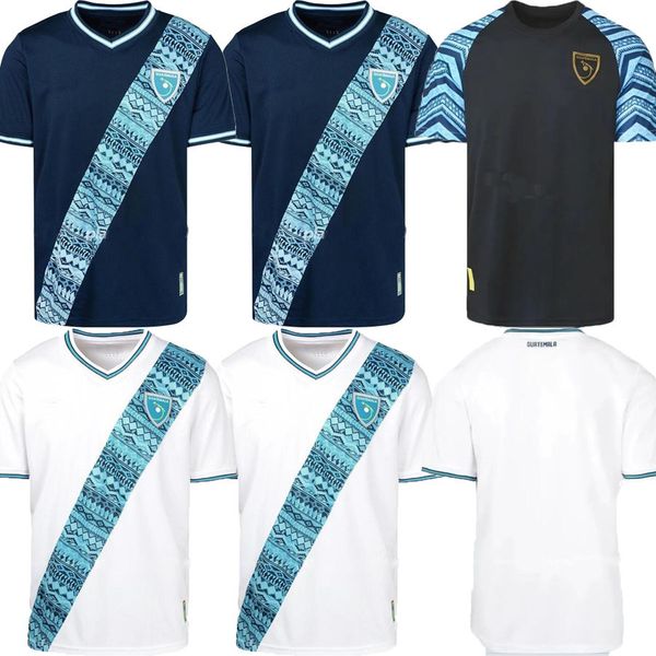 

2023 guatemala national team mens soccer jerseys 2024 home white away ceballos peleg oscar santis football shirts, Black;yellow