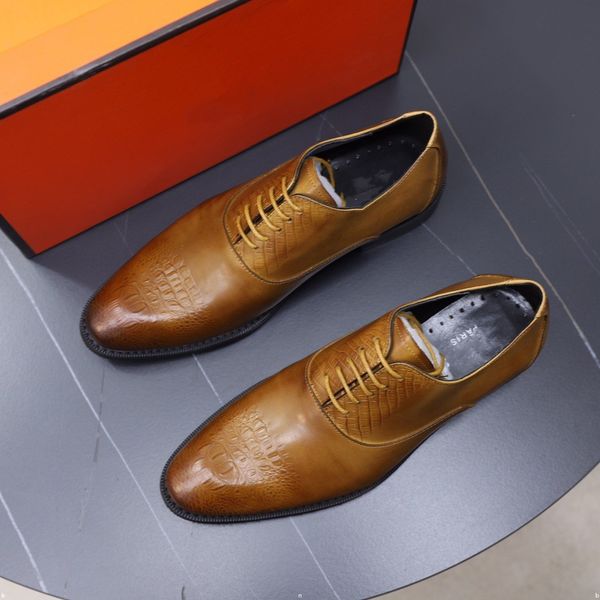 

designer men fashion oxford shoes luxurious party wedding shoes classic business formal pointed leather shoes man boss social office shoes, Black