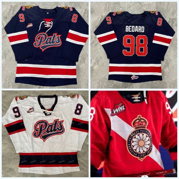 

custom whl regina pats hockey jersey 98 connor bedard zack smith carter massier cole carrier carter chorney sloan stanick colby wotton jakob, Black;red