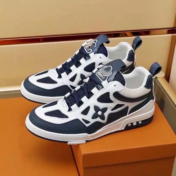 

designer 1854 skate casual shoes men sneakers rubber platform trainers genuine leather sneaker multicolor lace-up skate shoes fashion runnin, Black