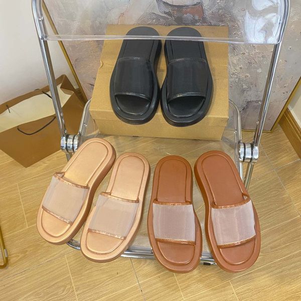 

casual shoes designer chypre slippers beach classic flat sandals luxury summer lady leather flip flops men women slides, Black