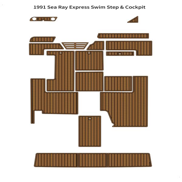

1991 sea ray express swim platform cockpit pad boat eva foam teak deck floor mat