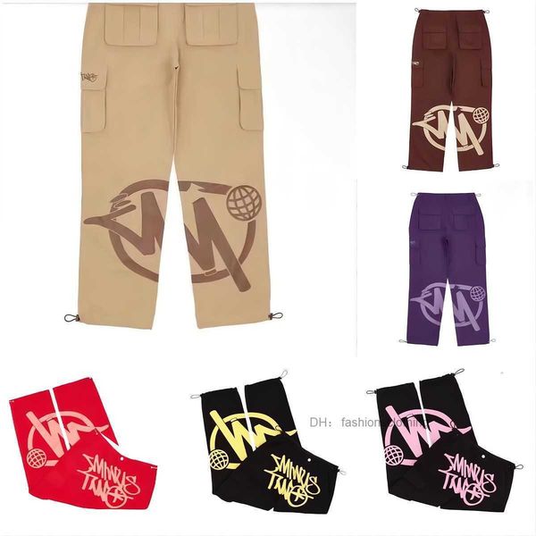

2023 new minus two cargos american style spliced print high street handsome fashion men's upscale workwear pants 8t3g, Black