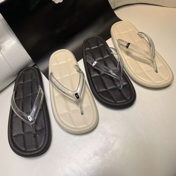 

women designer slippers interlocking c thong flip flop brand women slides sandals men women shoes summer beach indoor outdoor slide flat cla, Black