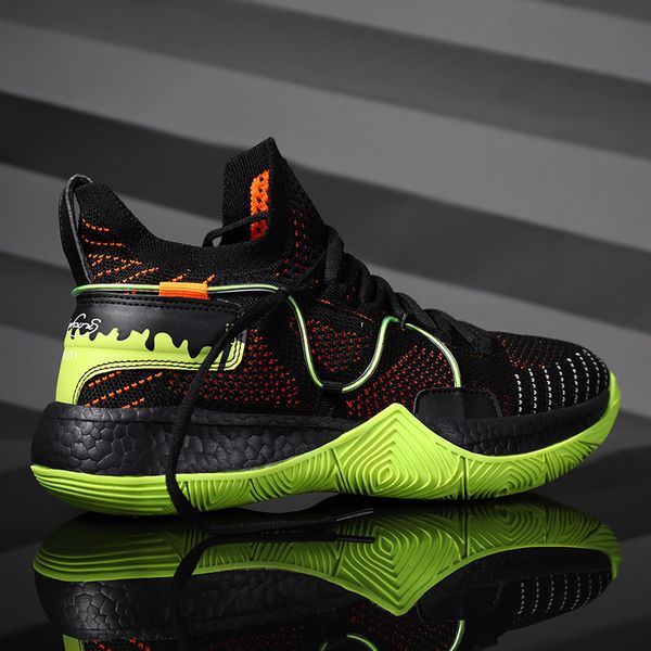 

dress shoes basketball men breathable shockproof sneaker cushioning sport quality outdoor nonslip training ankle boots 230509, Black