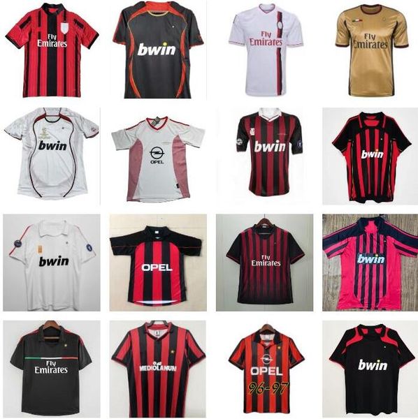 

ac milans retro soccer jerseys ronaldinho maldini pato seedorf inzaghi ibrahimovic pirlo vintage football shirt 00 02 03 04 05 06 07 09 10 2, Black;yellow