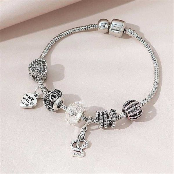 

creative personality cobra hollow beaded strand bracelet female exaggerated versatile diy panjia, Black