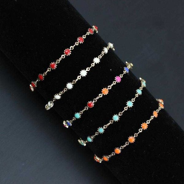 

womens bracelet double sided drop paint sunflower electroplated real gold fashion for women hand jewelry, Golden;silver