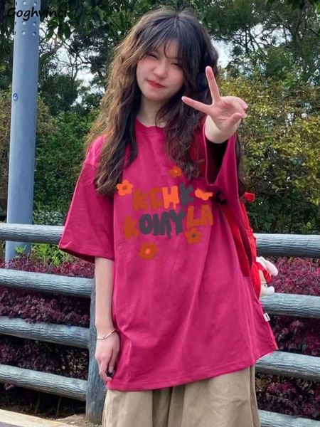 

women's t shirt t shirt huruf wanita kasual longgar gaya korea musim panas kuliah dasar sederhana semua cocok mode ulzzang klasik manis, White