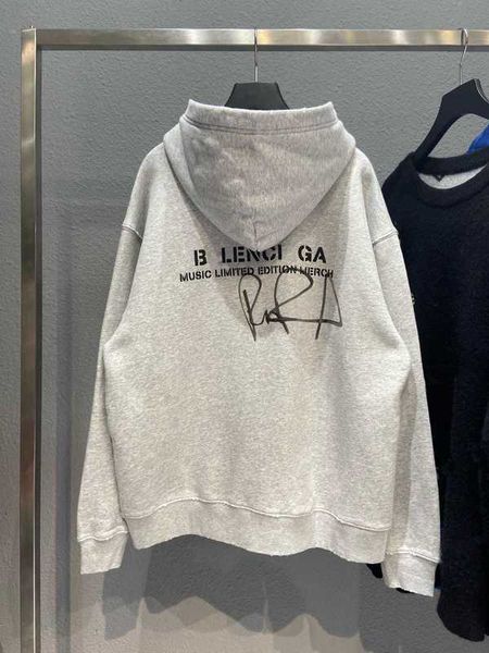 

men's hoodies sweatshirts autumn and winter b designer signature men's women's hooded zipper fleece sweater coat xbfp, Black