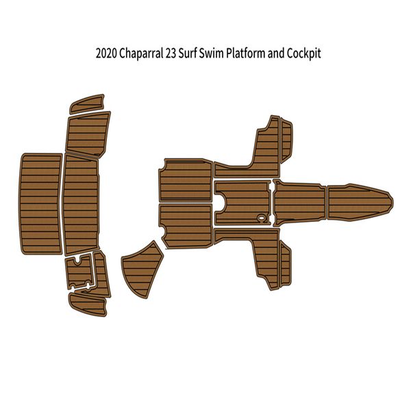 

2020 chaparral 23 surf swim platform cockpit boat eva foam faux teak floor pad