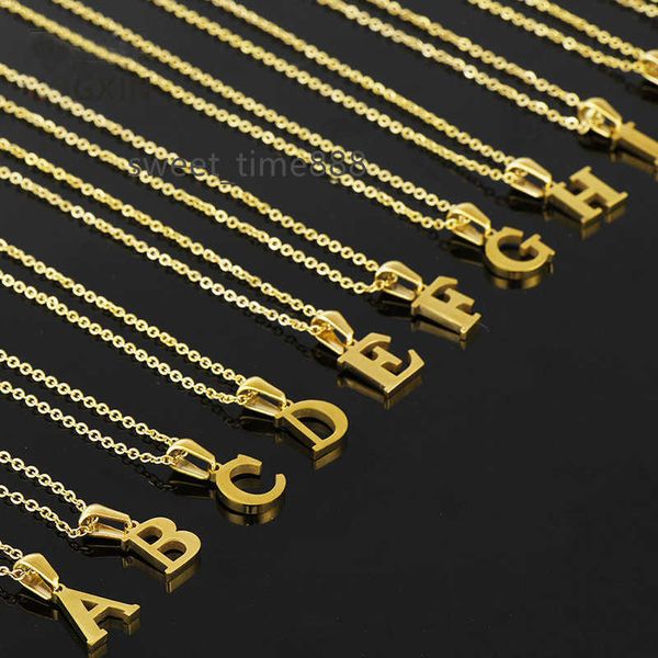 

stainless steel jewelry 14k gold plated custom western trend children letter s pendant name necklace, Silver