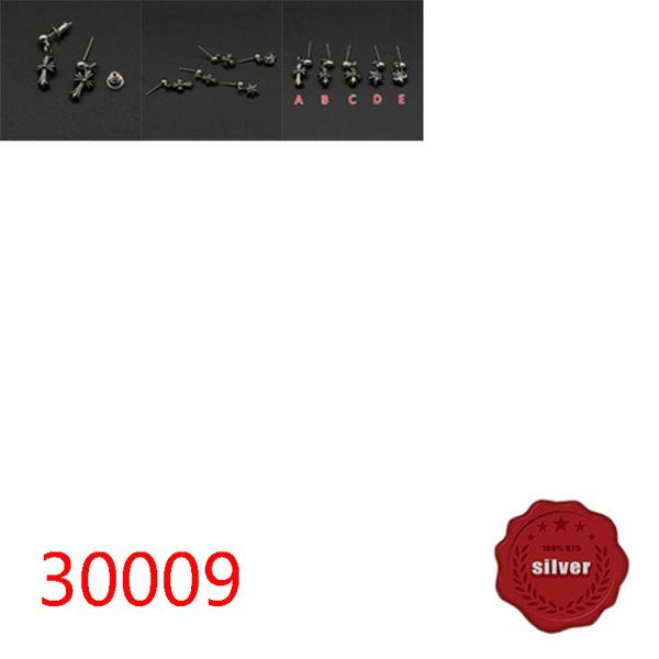 

30009 european and american earring jewelry s925 sterling silver fashion personality punk hip-hop personality ship anchor cross flower horse, Golden