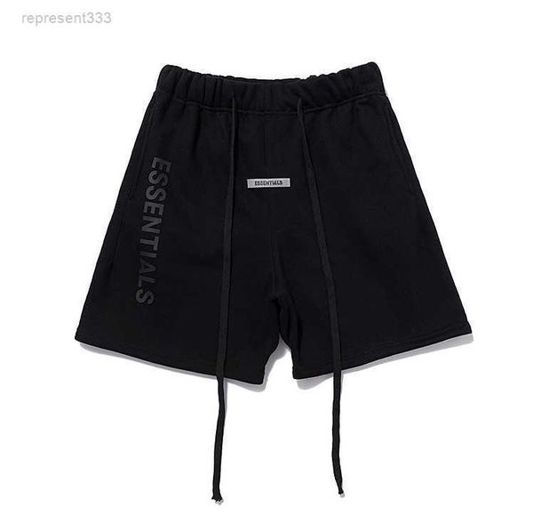 

essentail shorts new fog double thread capris high street casual sports stand up textured shorts 1f0g, White;black