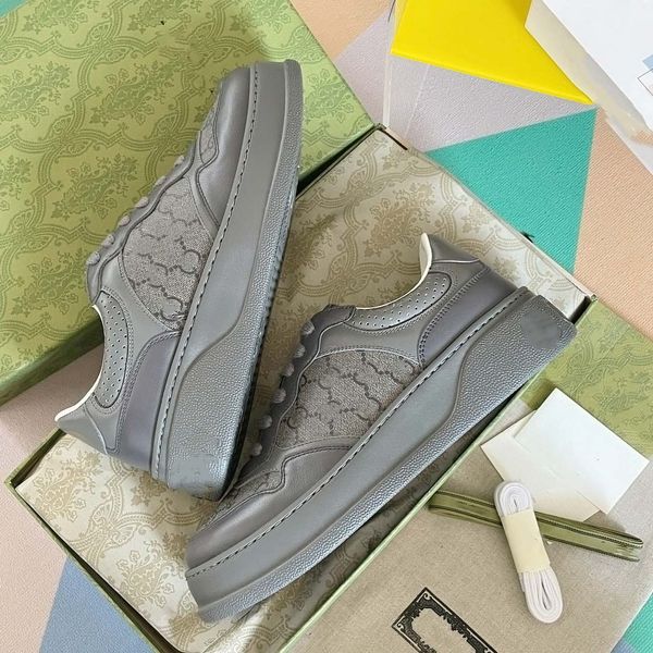 

designers shoes men women white embossed leather retro sneakers trainer 4cm thick bottom trainer genuine leather luxury casual shoe outdoor, Black