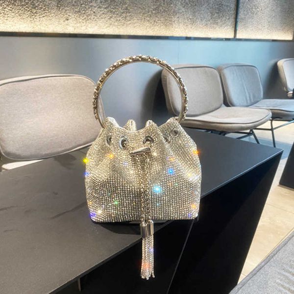 

totes luxury designer handbag diamonds tassel evening clutch bag full diamond small bucket shoulder bags purses and handbags 230509