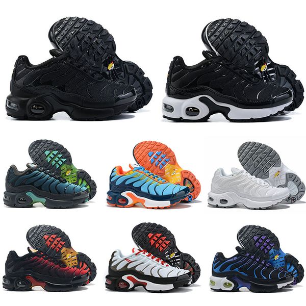 

tn2 kids shoes girls boys tennis triple bblack infant sneakers rainbow athletic outdoor children sports shoes eur 28-35, Black