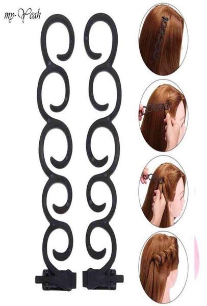 

hair curler 2 pcsset lady french braiding tool magic styling clip braider roller bun maker diy band accessories 2203048468730