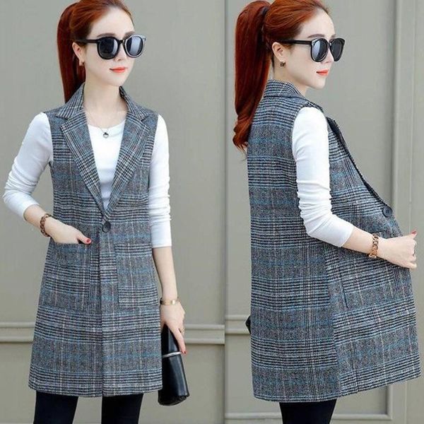 

leather 2022 new fashion waistcoat vest jacket women clothing sleeveless waistcoat spring autumn jacket female plaid vest coat 7xl, Black