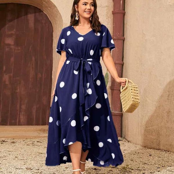 

plus size dresses arrival dot print summer for women wholesale china 230510, Black