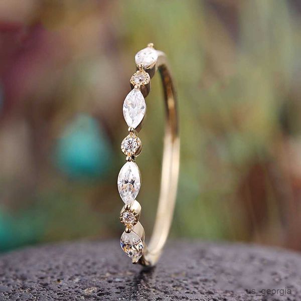 

band rings chic thin rings with cubic for women simple daily wear finger accessories stackable statement jewelry, Silver