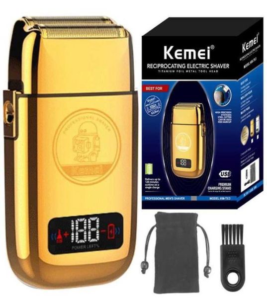 

electric shavers kemei tx3 metal housing rechargeable electric shaver for men hair beard electric razor bald head shaving machine 9058569
