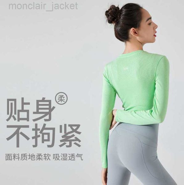 

desginer alo yoga autumn style knotable two wear suit women's round neck long sleeve t-shirt breathable fitness cover 23ssa, White