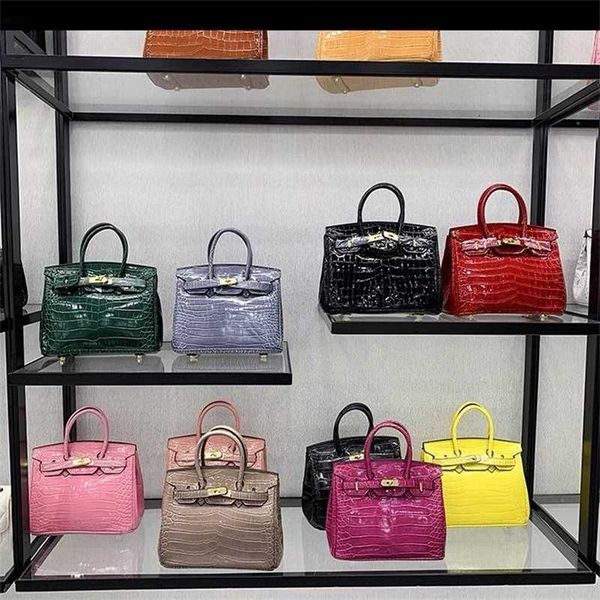 

designer bag tote bag handbag crossbody bags single shoulder bags highend luxury celebrity lady net red alligator bag patent leather womens