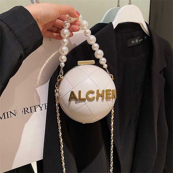 

18% off 2023 handbag mini new product women's personality letter diamond chain ball small fashion mouth red earphone bag
