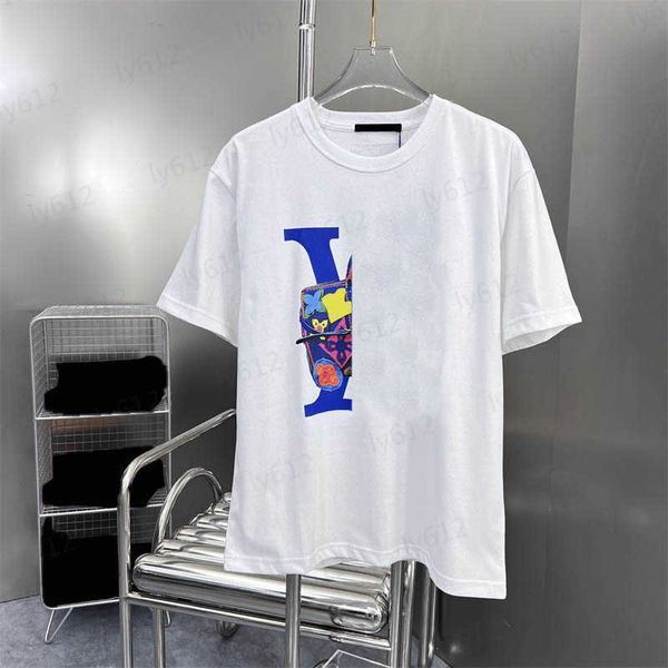 

fashion mens t shirts white designer summer luxury versatile classic three-dimensional color printed pure cotton round neck t-shirt male cl, White;black