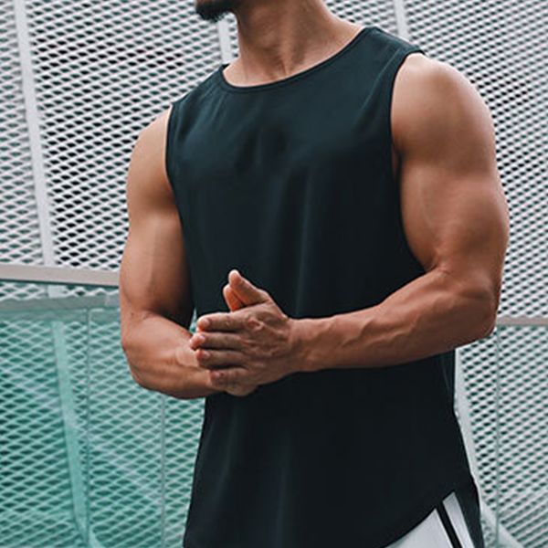 

men' tank mens quick dry breathable sports training running fitness muscle vest street style workout gym exercise 230509, White;black