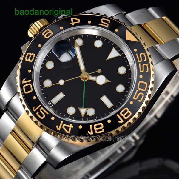 

gmt selfwinding st9 watch stainless black blue batman ceramic bezel luxury mens watch automatic movement men watches oyster adjustable hand, Slivery;golden
