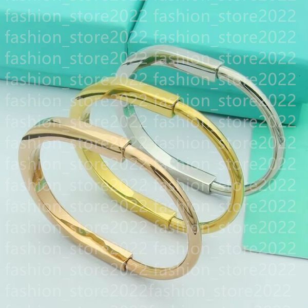 

luxury lock bracelet designer for women love bangles cjeweler silver rose gold titanium steel jewelry mens lock bangle never fade not allerg, White