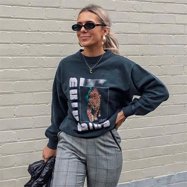 

women s jackets sweter wanita pudar kucing liar 2023 musim gugur dingin leher bulat lengan panjang hoodie longgar pullover mode atasan stree, Black;brown