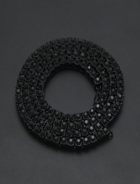 

mens silver black gold iced out crystal 1 row tennis chain hip hop necklace bling steampunk necklace2729938