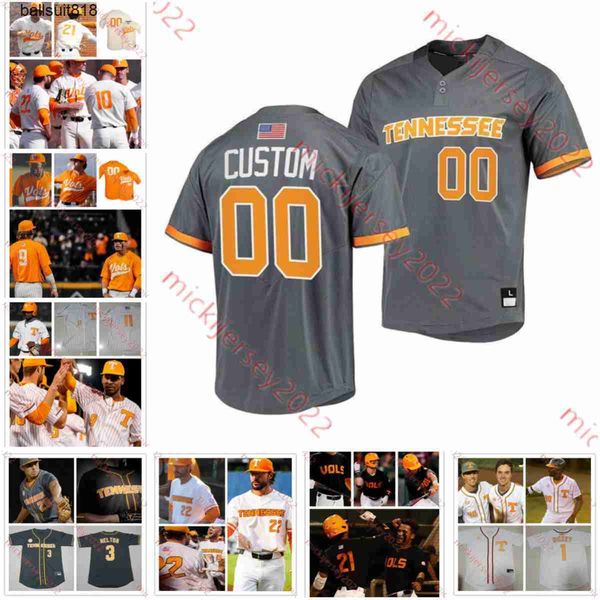 

jared dickey blake burke tennessee baseball jersey christian moore zane denton chase burns chase dollander drew beam seth halvorsen tennesse, Black