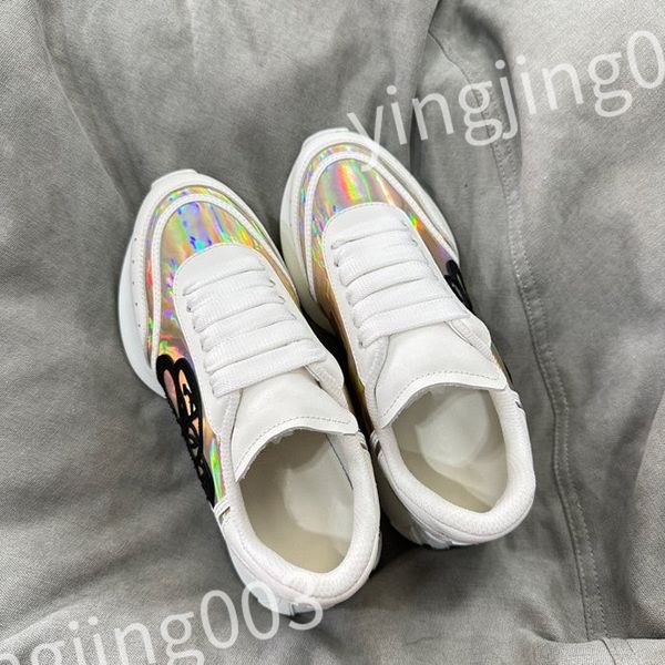 

new designer woman's shoe leather lace up men fashion platform sneakers white black mens womens casual shoes chaussures