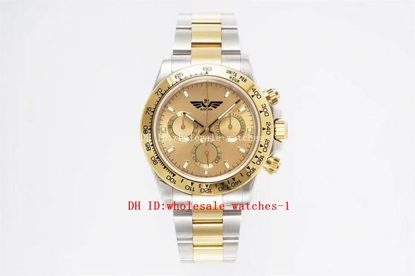 

21 style king workmanship watch panda 40mm 116505 116503 gold dial sport watches sapphire luminous 4130 chronograph automatic 904l 18k gold, Slivery;brown