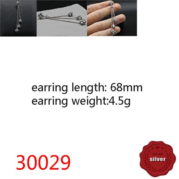 

30029 european and american earring jewelry s925 sterling silver fashion personality punk hip-hop personality long cross flower letter class, Golden