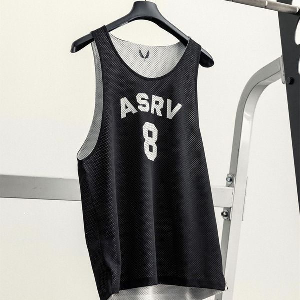 

mens tank mesh reversible men bodybuilding gym workout fitness quick dry sleeveless shirts sports male running vest blackwhite 230509, White;black