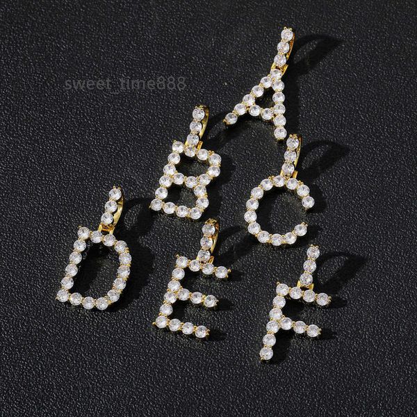 

rq iced letter pendant diamond women's chocker men letter necklace jewelry "a to z" alphabet initial necklace, Silver