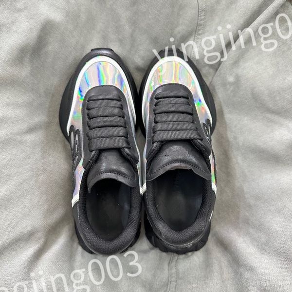 

new luxury designer woman's shoe leather lace up mens fashion platform sneakers white black mens womens casual shoes chaussures