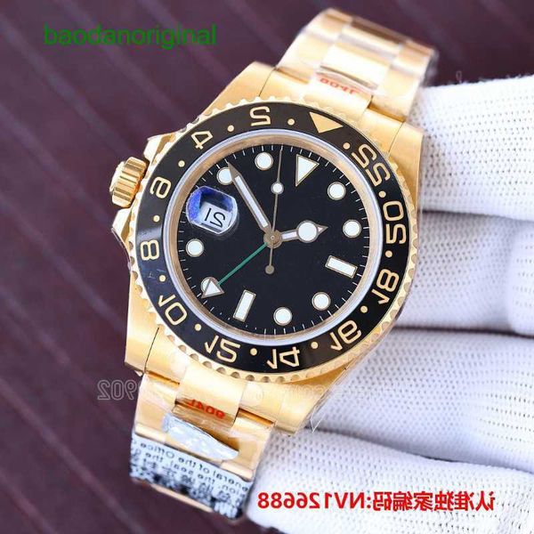 

gmt watch ceramic green bezel mens watches right left hand 40mm automatic movement watchs waterproof 100 meter sapphire glass oyster jubilee, Slivery;golden