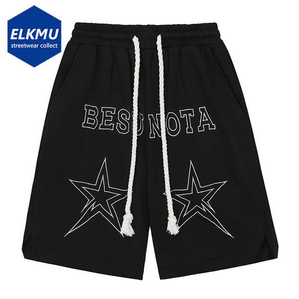 

men's shorts star embroidery y2k shorts 2023 summer men's harajuku streetwear sweatshorts hip hop shorts loose casual man shorts g, White;black